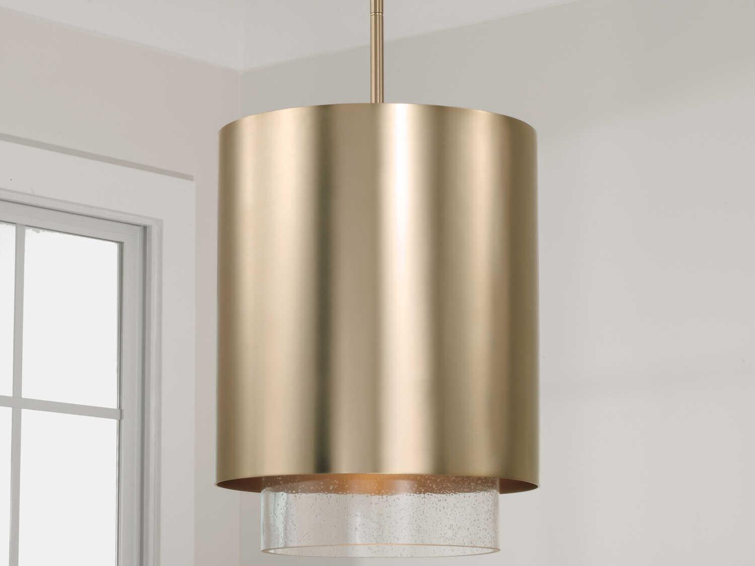 Capital Lighting Weller 1-Light Matte Brass Cylinder Mini Pendant