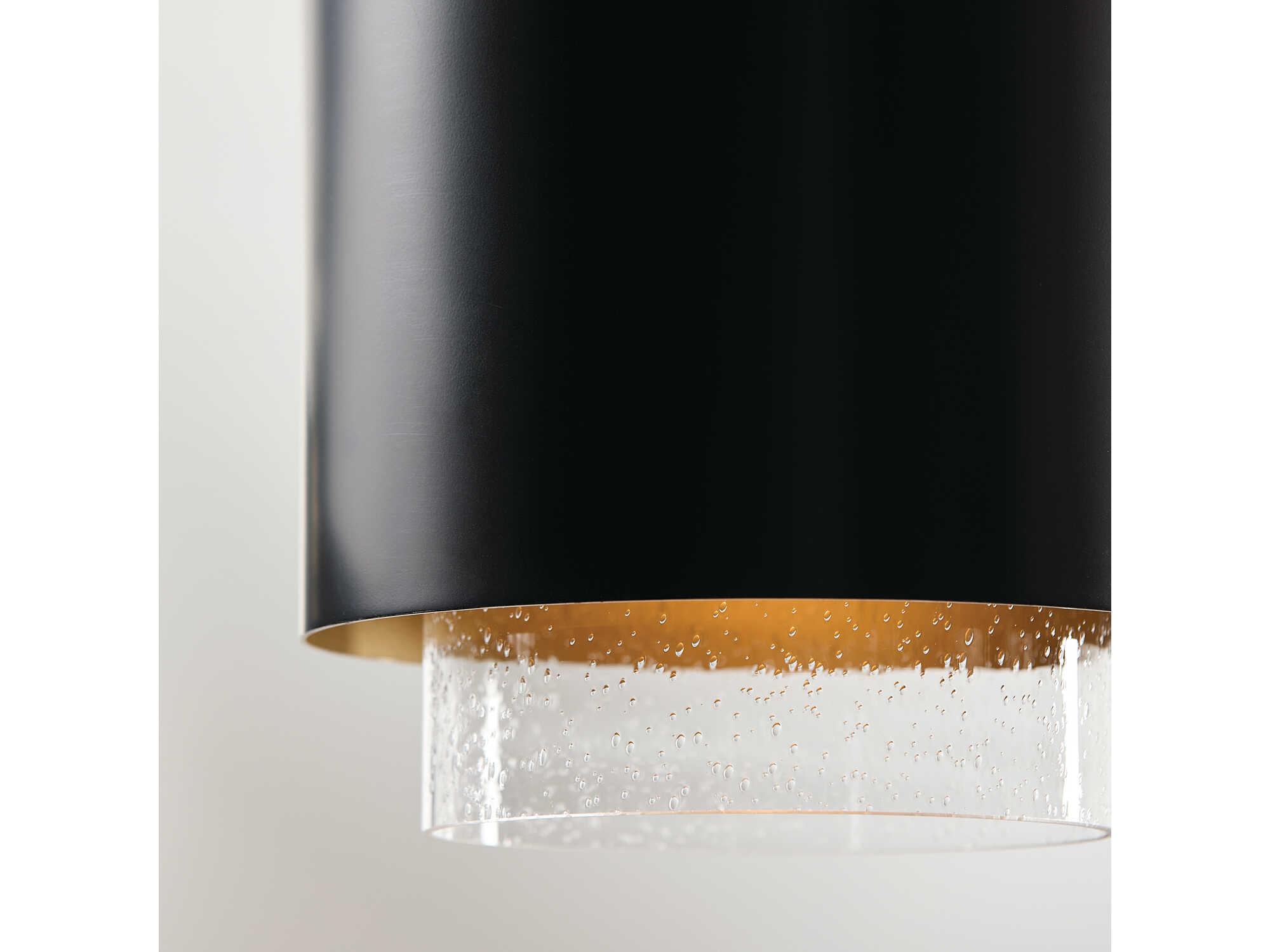 Capital Lighting Weller 1-Light Matte Brass Black Cylinder Mini Pendant