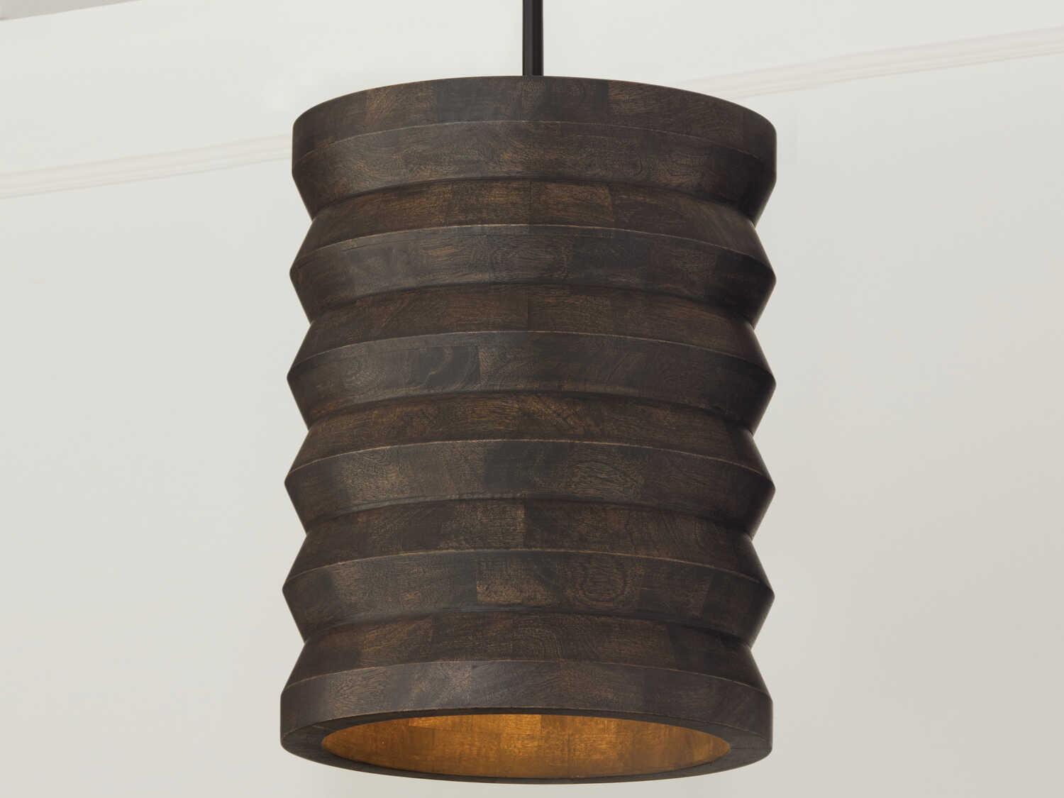 Capital Lighting Dunn 1-Light Espresso Stain Black Cylinder Pendant