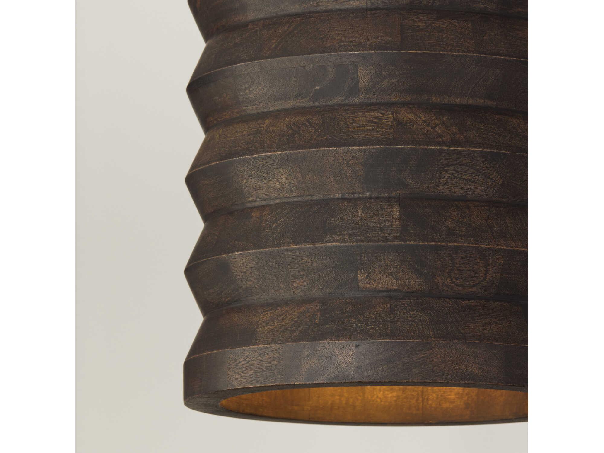 Capital Lighting Dunn 1-Light Espresso Stain Black Cylinder Pendant