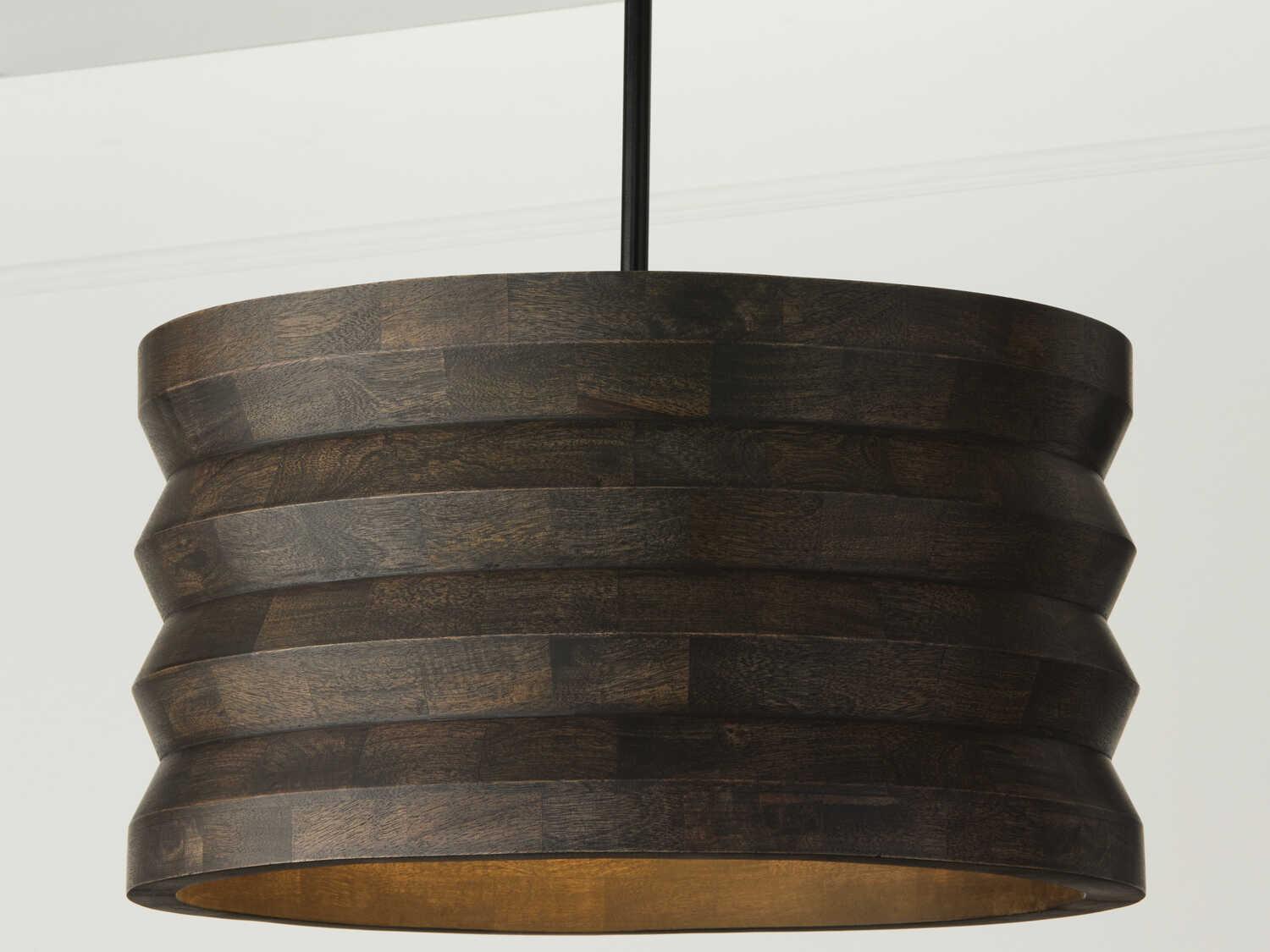 Capital Lighting Dunn 4-Light Espresso Stain Black Drum Pendant