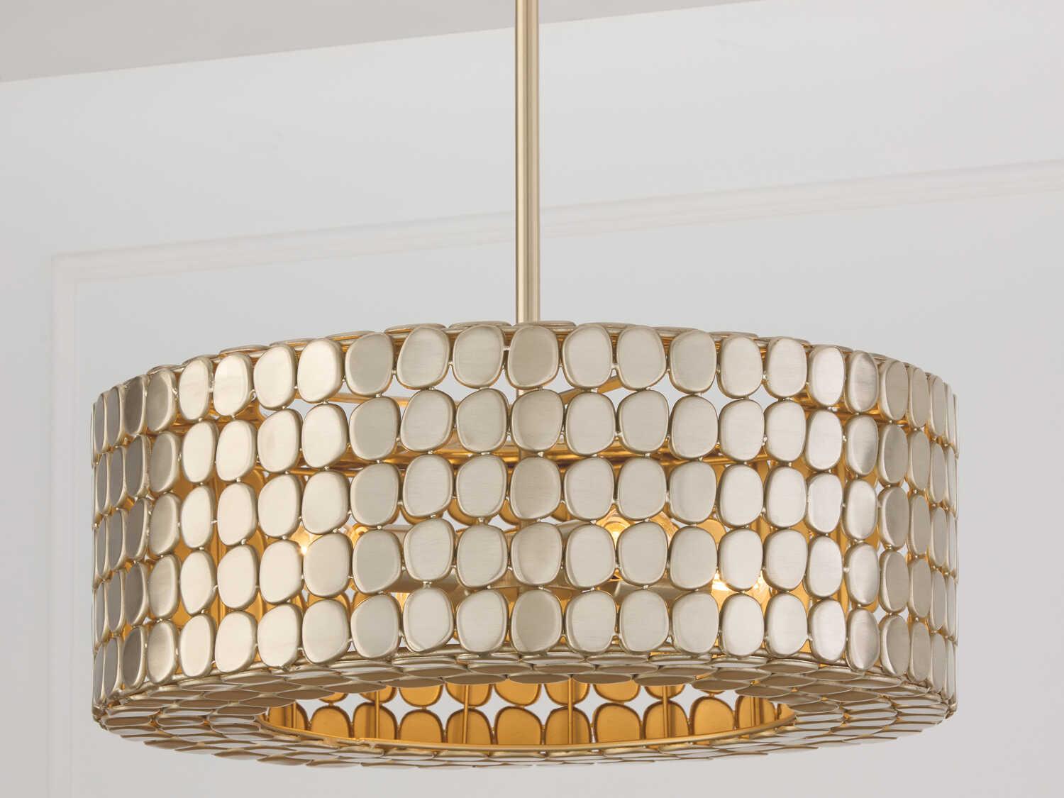 Capital Lighting Eliana 4-Light Champagne Brass Drum Pendant