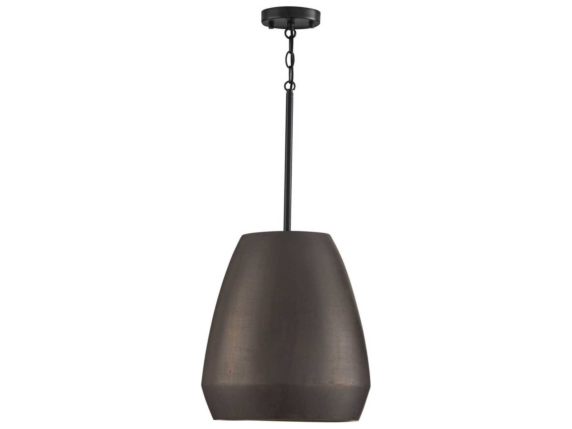 Capital Lighting Della 1-Light Terracotta Umber Black Dome Pendant