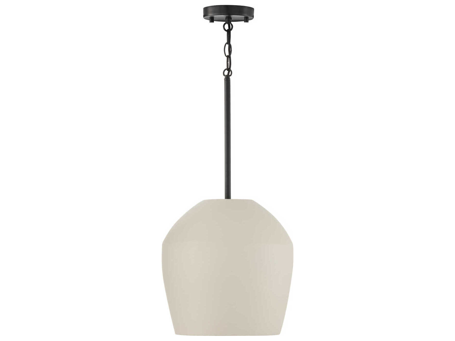 Capital Lighting Della 1-Light Terracotta Ivory Off White Dome Pendant