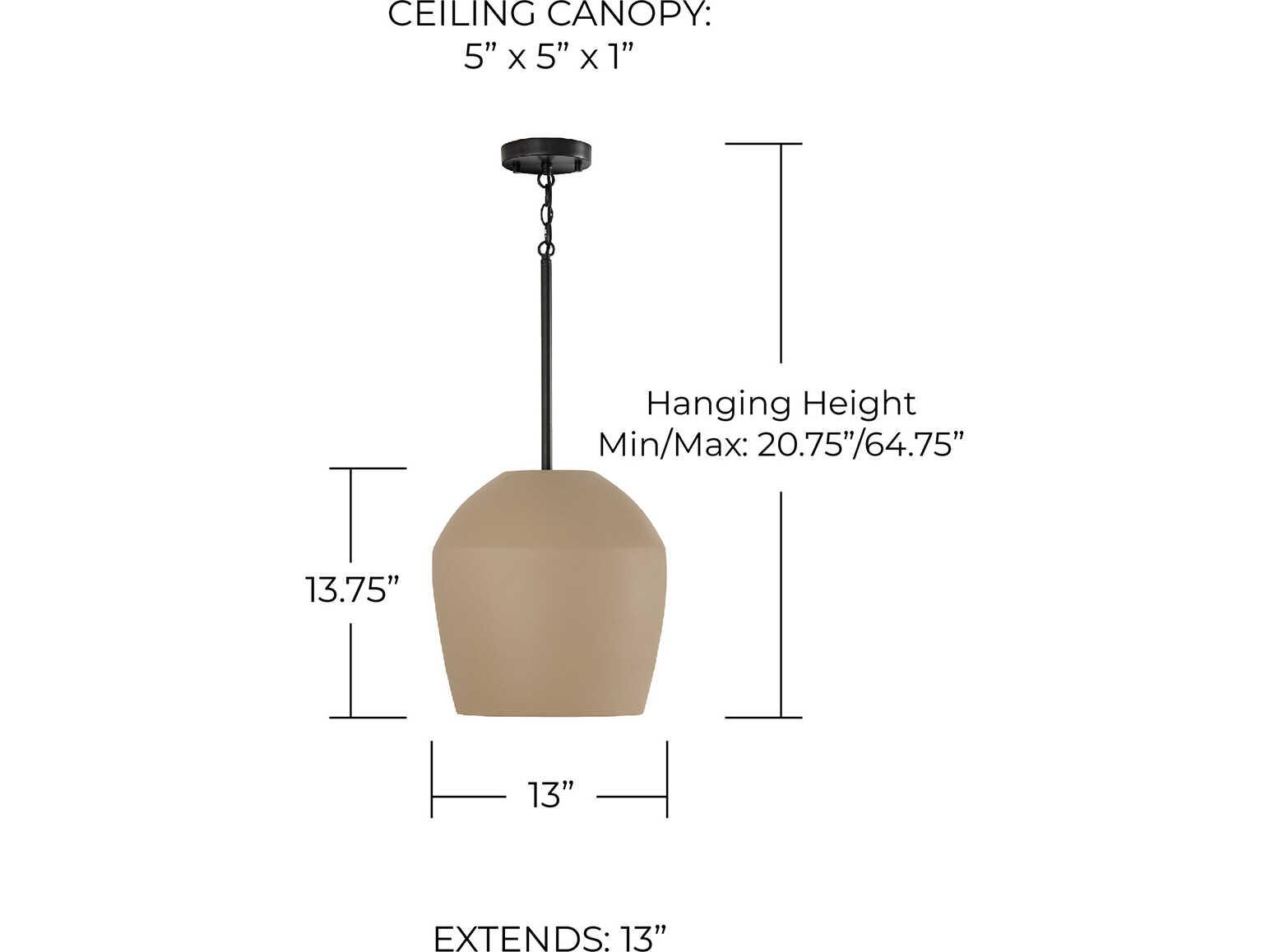 Capital Lighting Della 1-Light Terracotta Sand Brown Dome Pendant