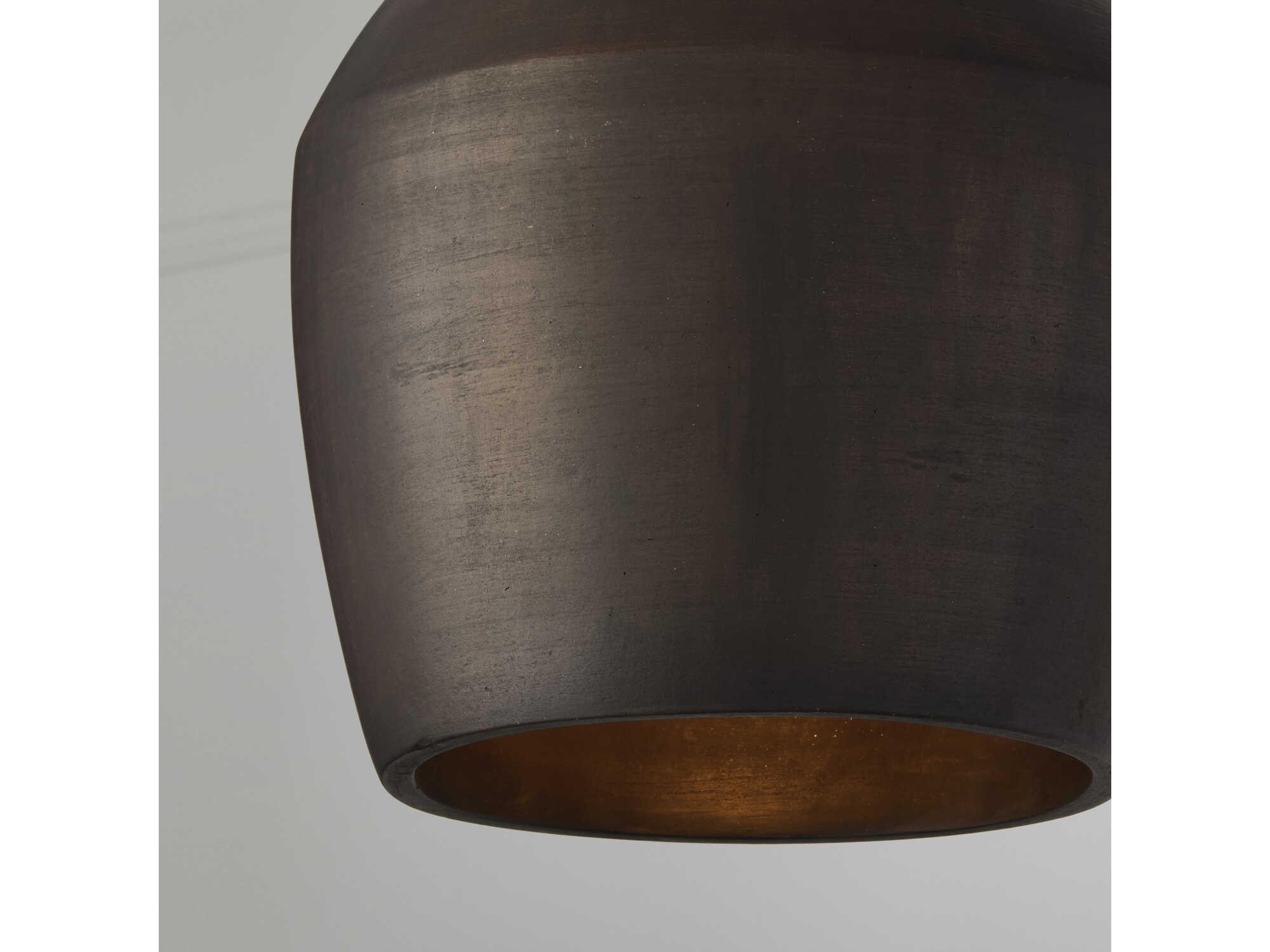 Capital Lighting Della 1-Light Terracotta Umber Black Dome Pendant