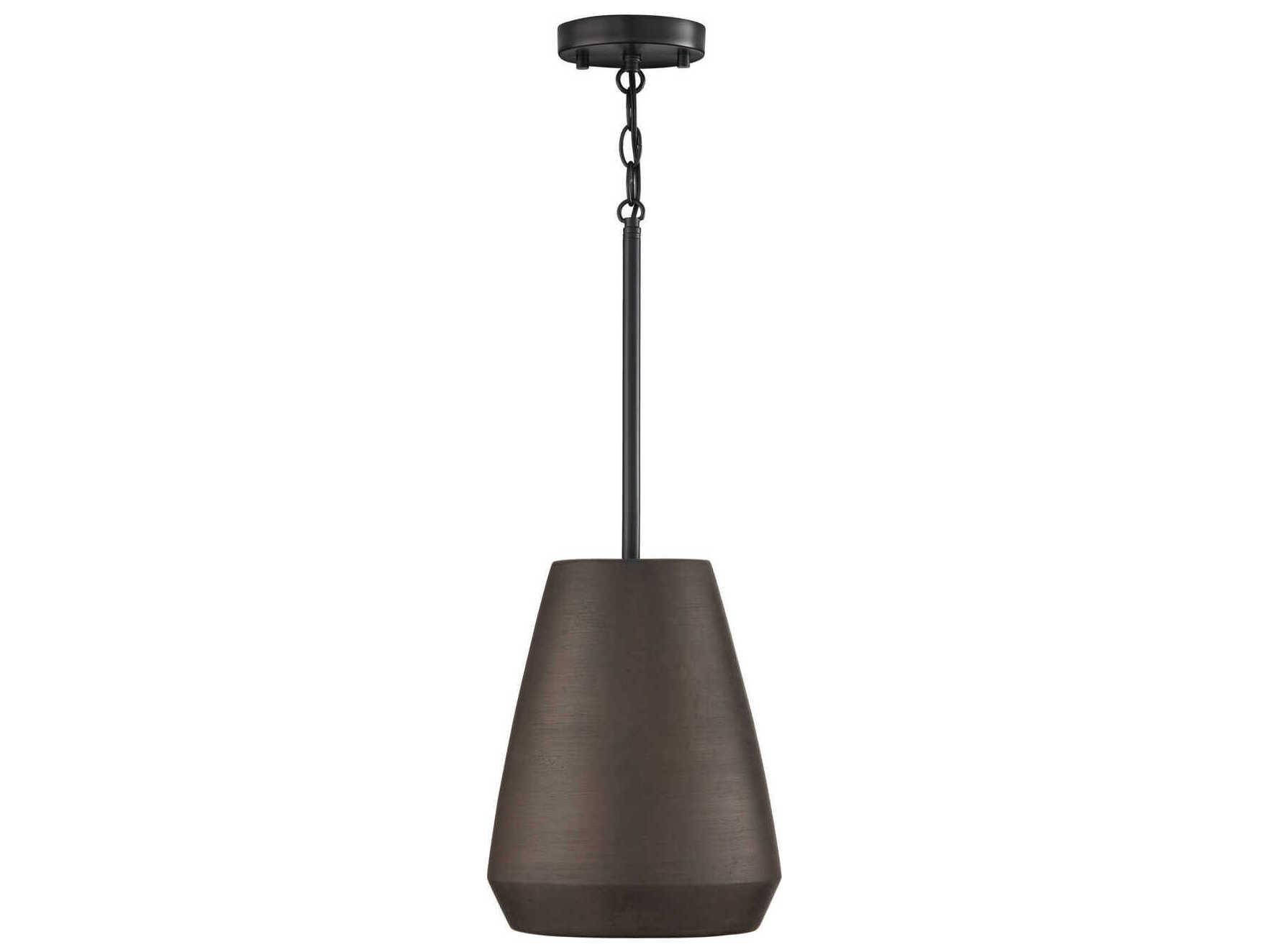 Capital Lighting Della 1-Light Terracotta Umber Black Dome Mini Pendant