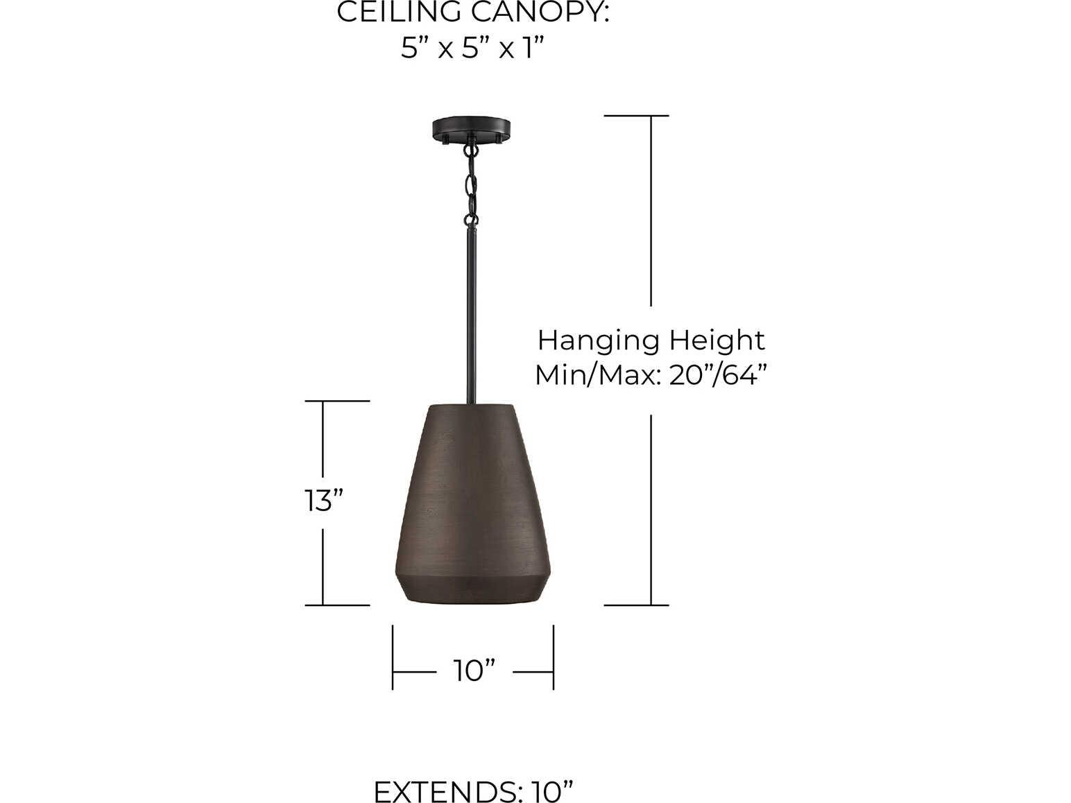 Capital Lighting Della 1-Light Terracotta Umber Black Dome Mini Pendant