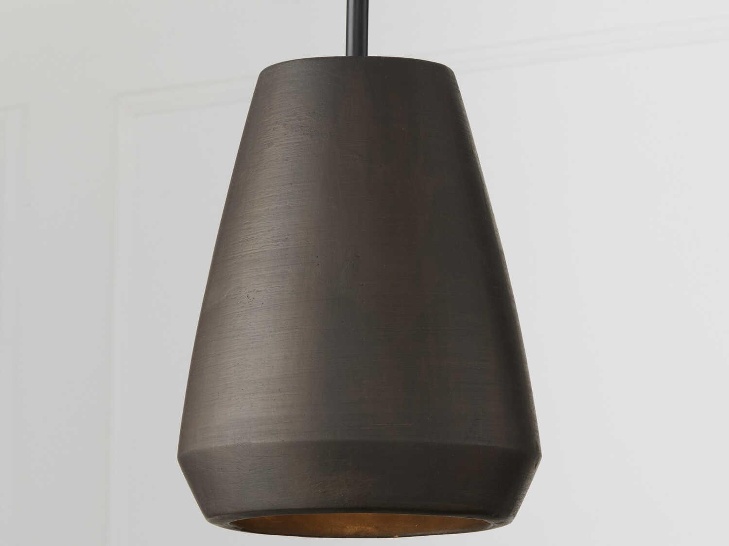 Capital Lighting Della 1-Light Terracotta Umber Black Dome Mini Pendant