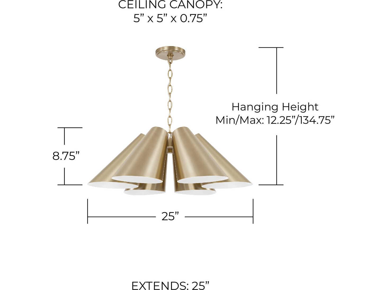 Capital Lighting Leo 6-Light Matte Brass Pendant