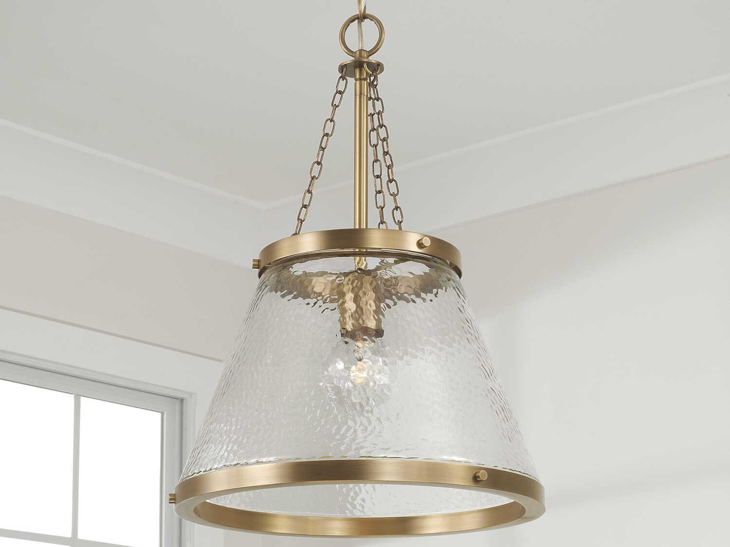 Capital Lighting Landon 1-Light Aged Brass Pendant