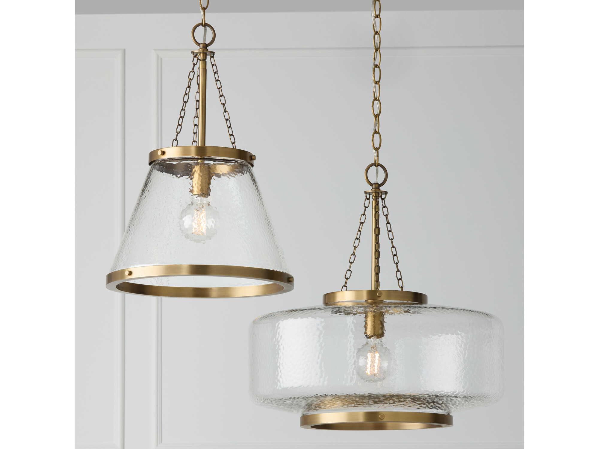 Capital Lighting Landon 1-Light Aged Brass Pendant