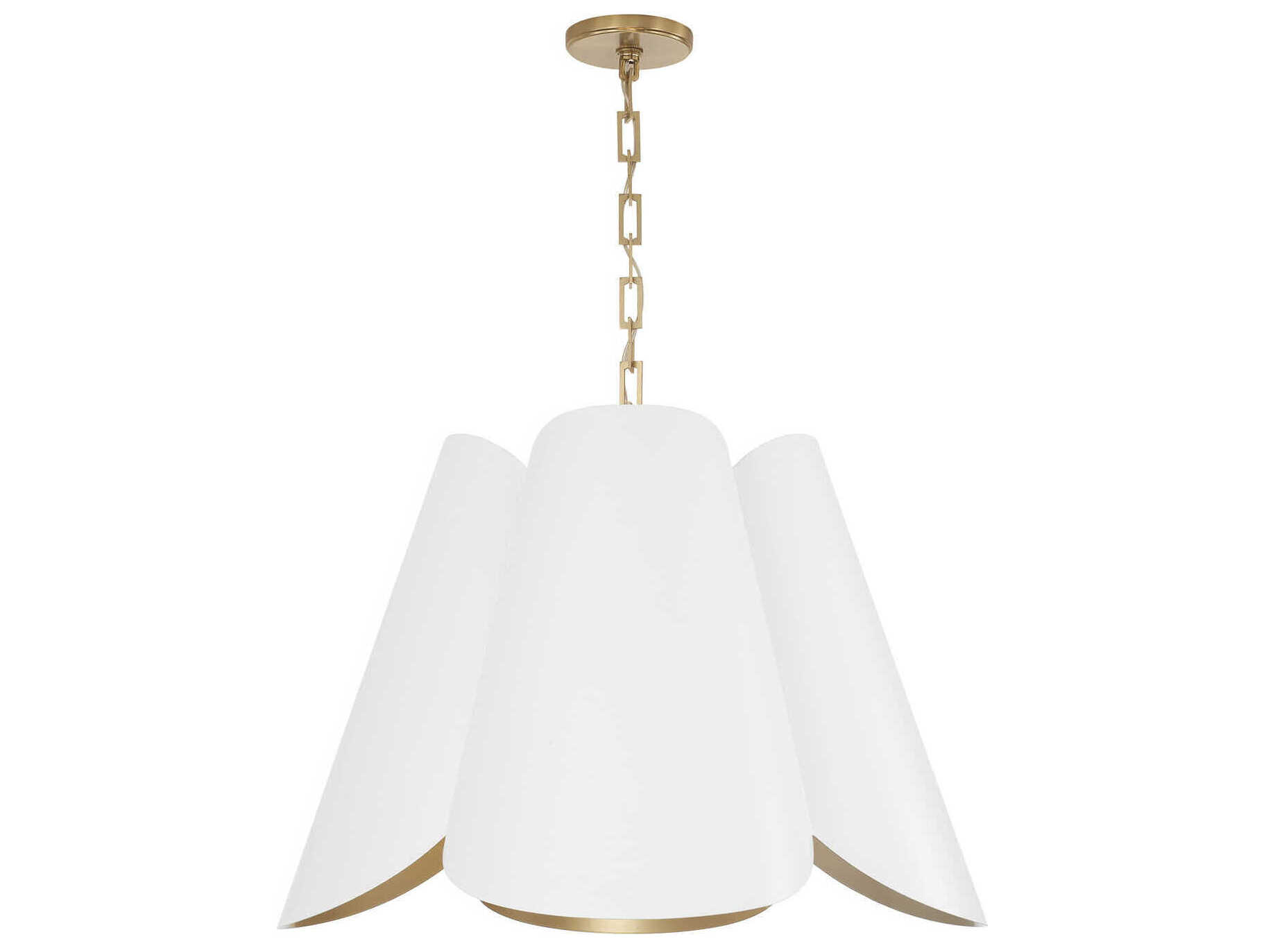 Capital Lighting Maeve 4-Light Matte Brass White Pendant
