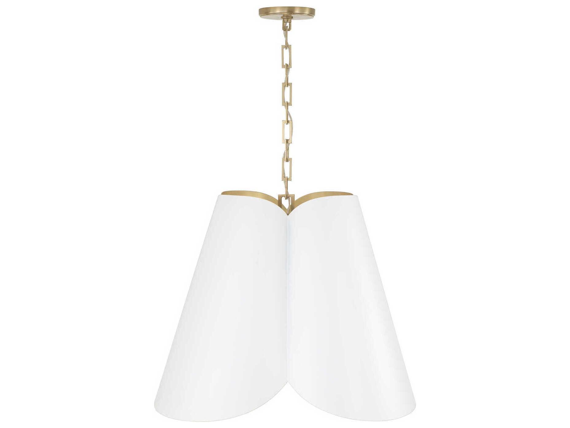 Capital Lighting Maeve 4-Light Matte Brass White Pendant