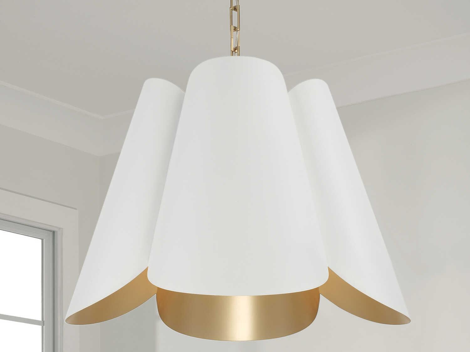 Capital Lighting Maeve 4-Light Matte Brass White Pendant