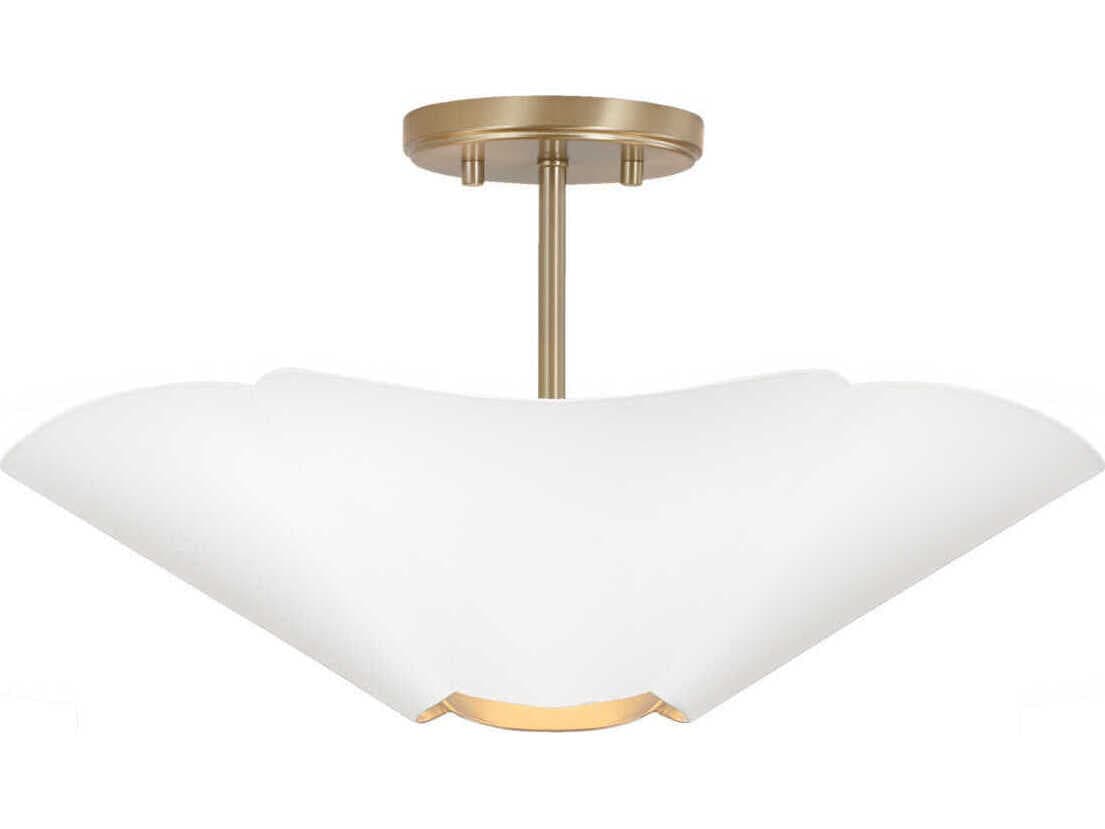 Capital Lighting Maeve 4-Light Matte Brass White Pendant