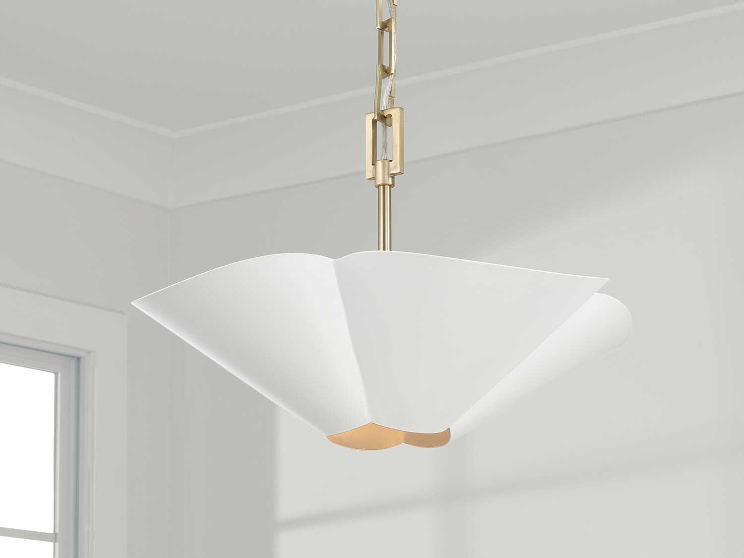 Capital Lighting Maeve 4-Light Matte Brass White Pendant