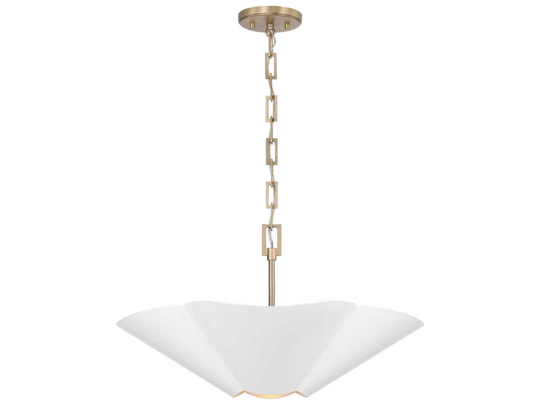Capital Lighting Maeve 4-Light Matte Brass White Pendant