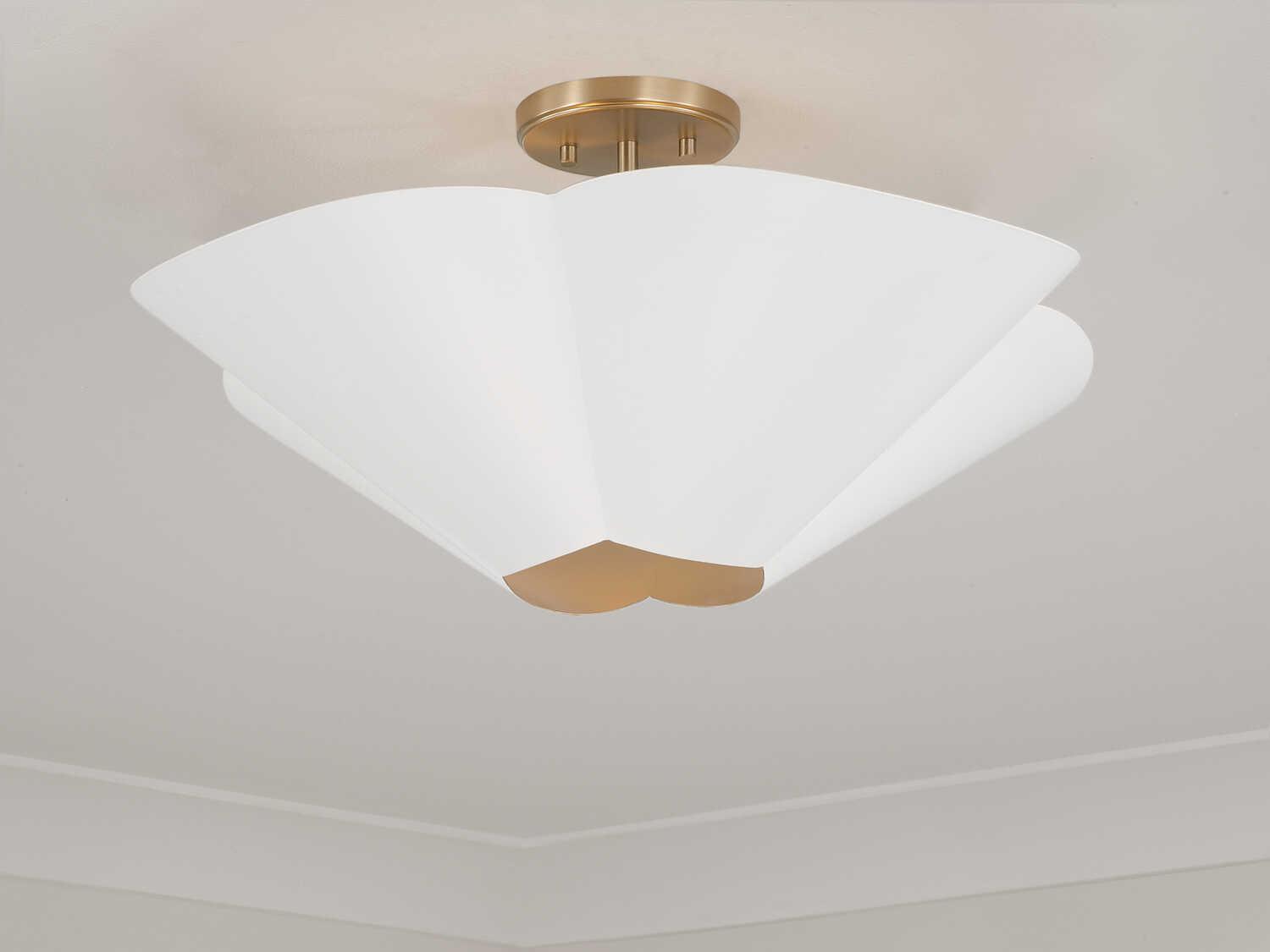 Capital Lighting Maeve 4-Light Matte Brass White Pendant