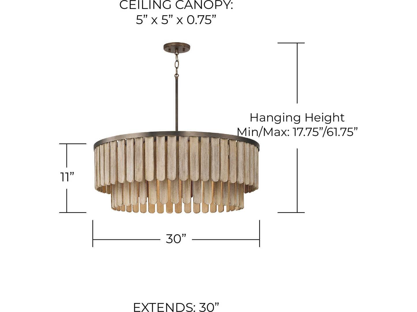 Capital Lighting Jada 6-Light Dark Brass Pendant