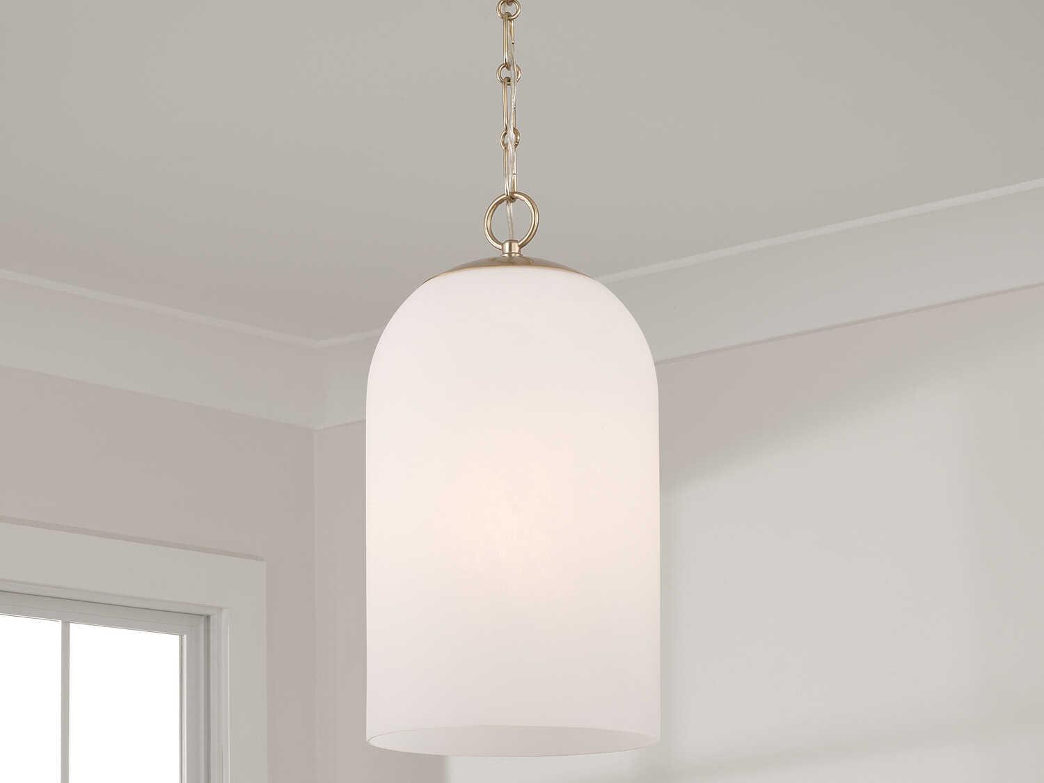 Capital Lighting Cleo 1-Light Matte Brass Cylinder Round Mini Pendant