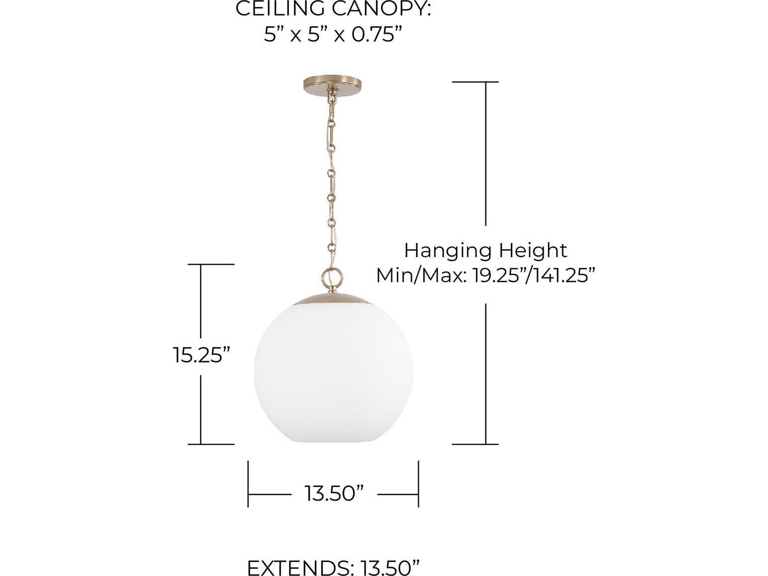 Capital Lighting Cleo 1-Light Matte Brass Globe Pendant