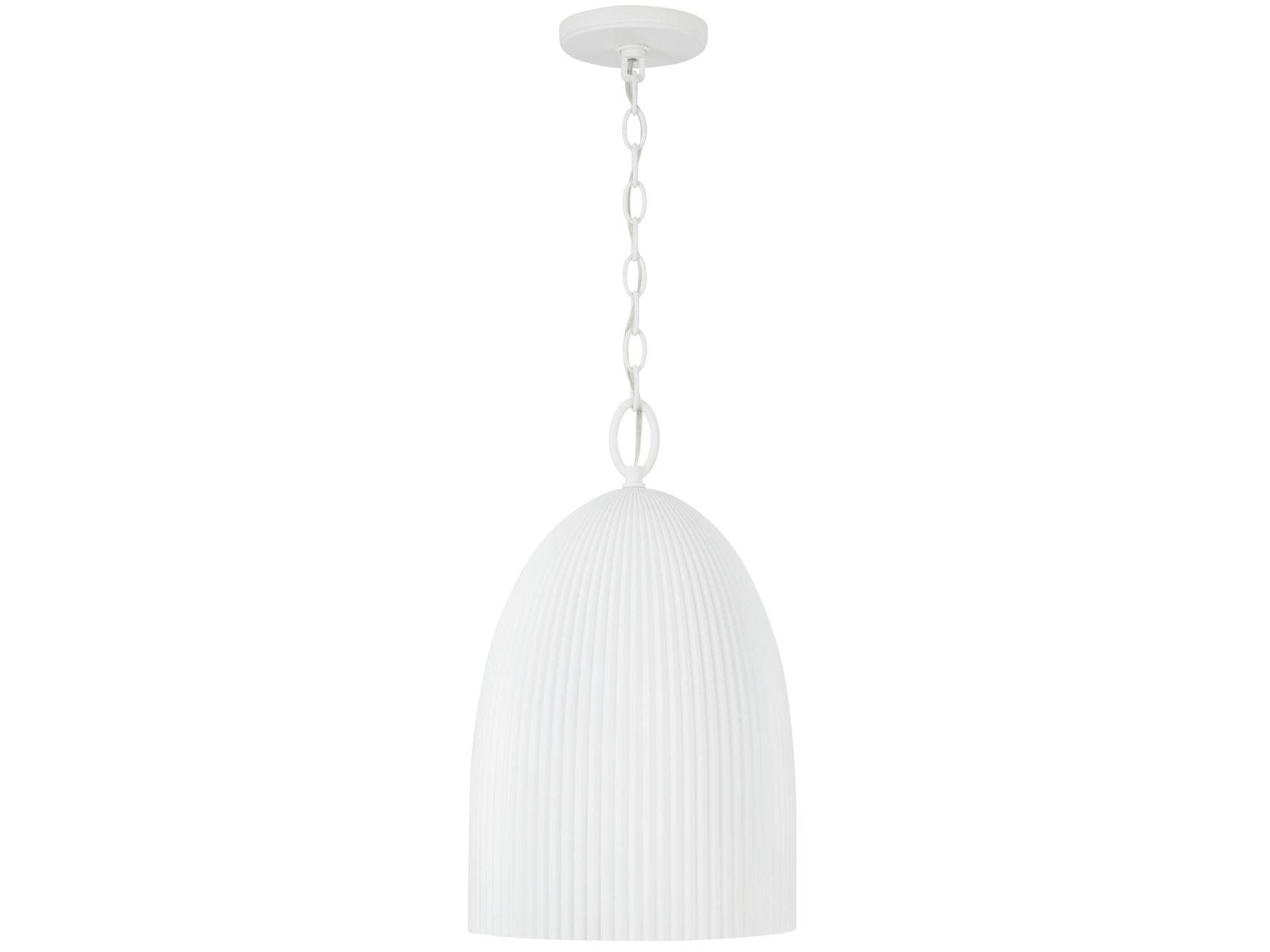 Capital Lighting Mallory 1-Light Ceramic White Dome Mini Pendant