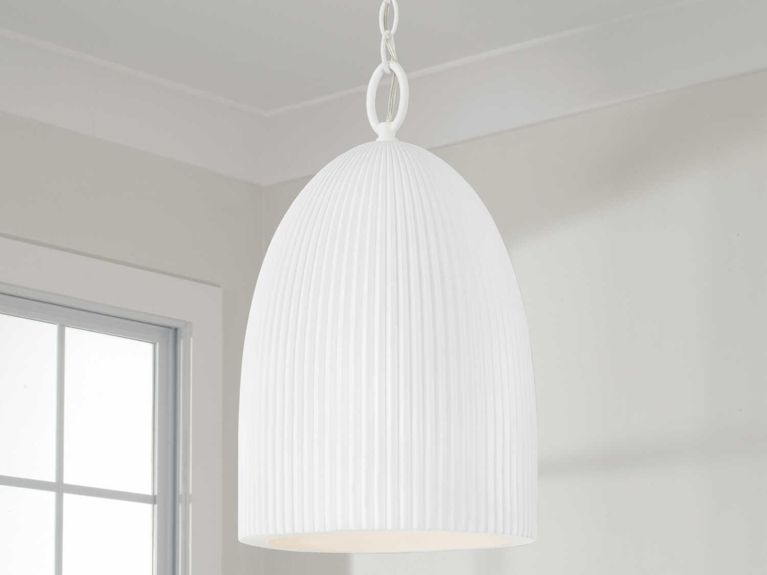 Capital Lighting Mallory 1-Light Ceramic White Dome Mini Pendant