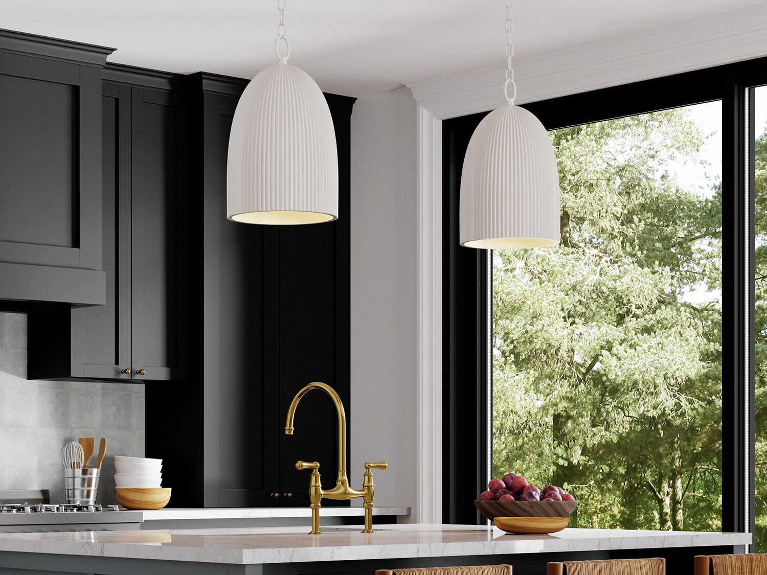 Capital Lighting Mallory 1-Light Ceramic White Dome Mini Pendant