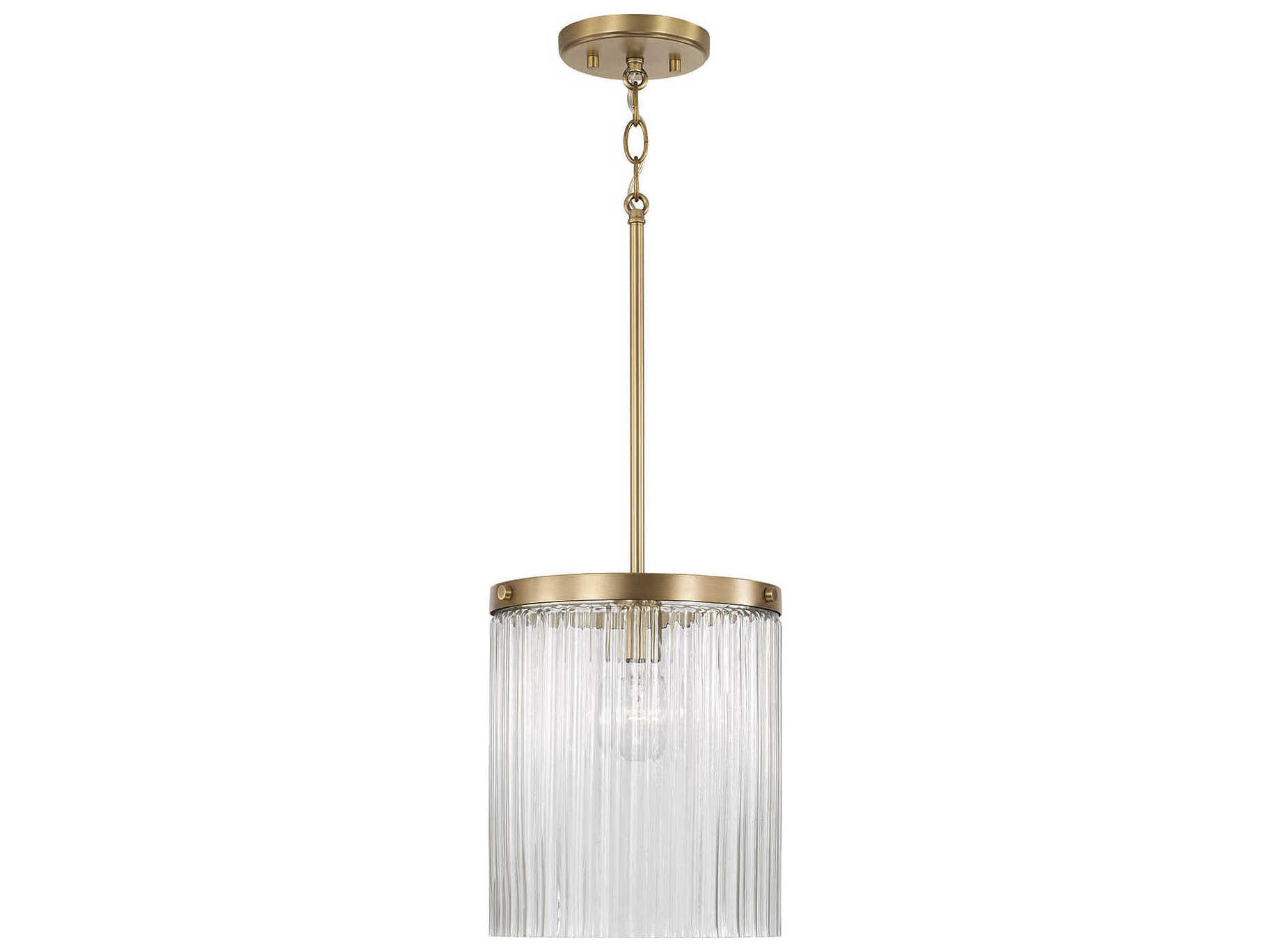 Capital Lighting Vaughn 1-Light Aged Brass Cylinder Mini Pendant