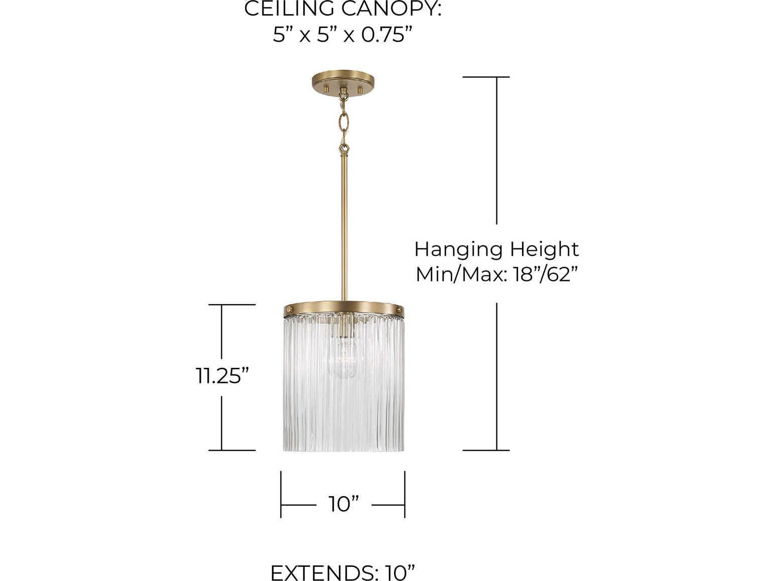 Capital Lighting Vaughn 1-Light Aged Brass Cylinder Mini Pendant