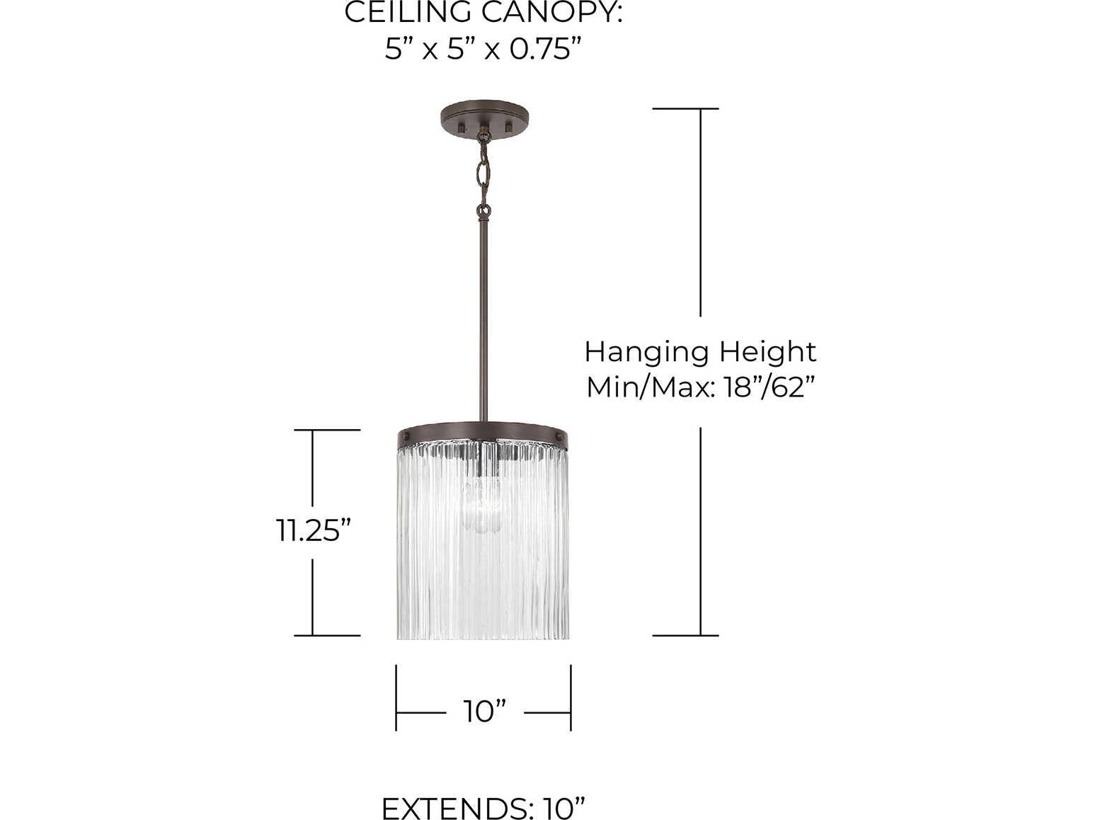Capital Lighting Vaughn 1-Light Oil Rubbed Bronze Cylinder Mini Pendant