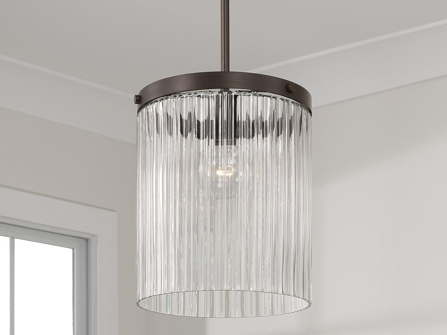 Capital Lighting Vaughn 1-Light Oil Rubbed Bronze Cylinder Mini Pendant