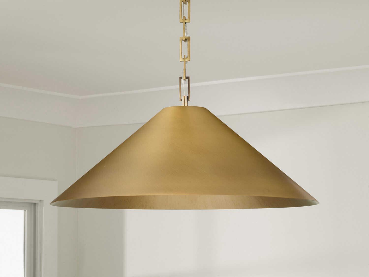 Capital Lighting Avery 1-Light Aged Brass Pendant