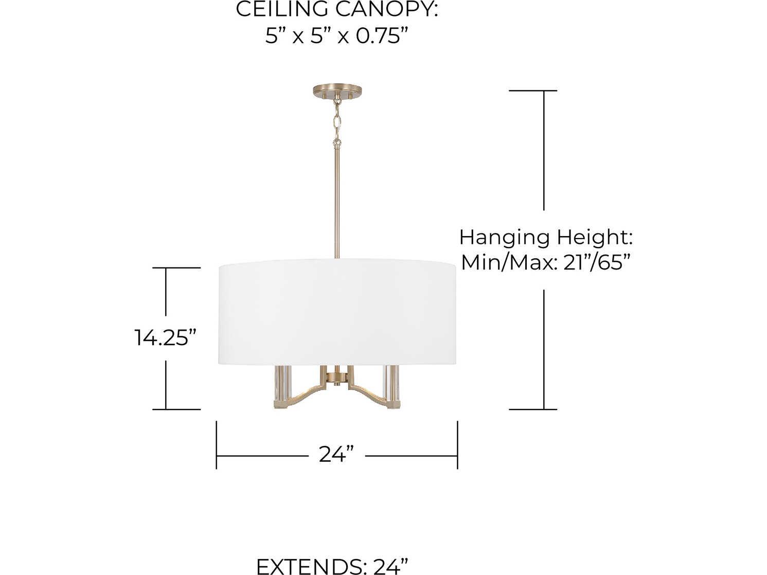 Capital Lighting Ingrid 4-Light Matte Brass Drum Pendant