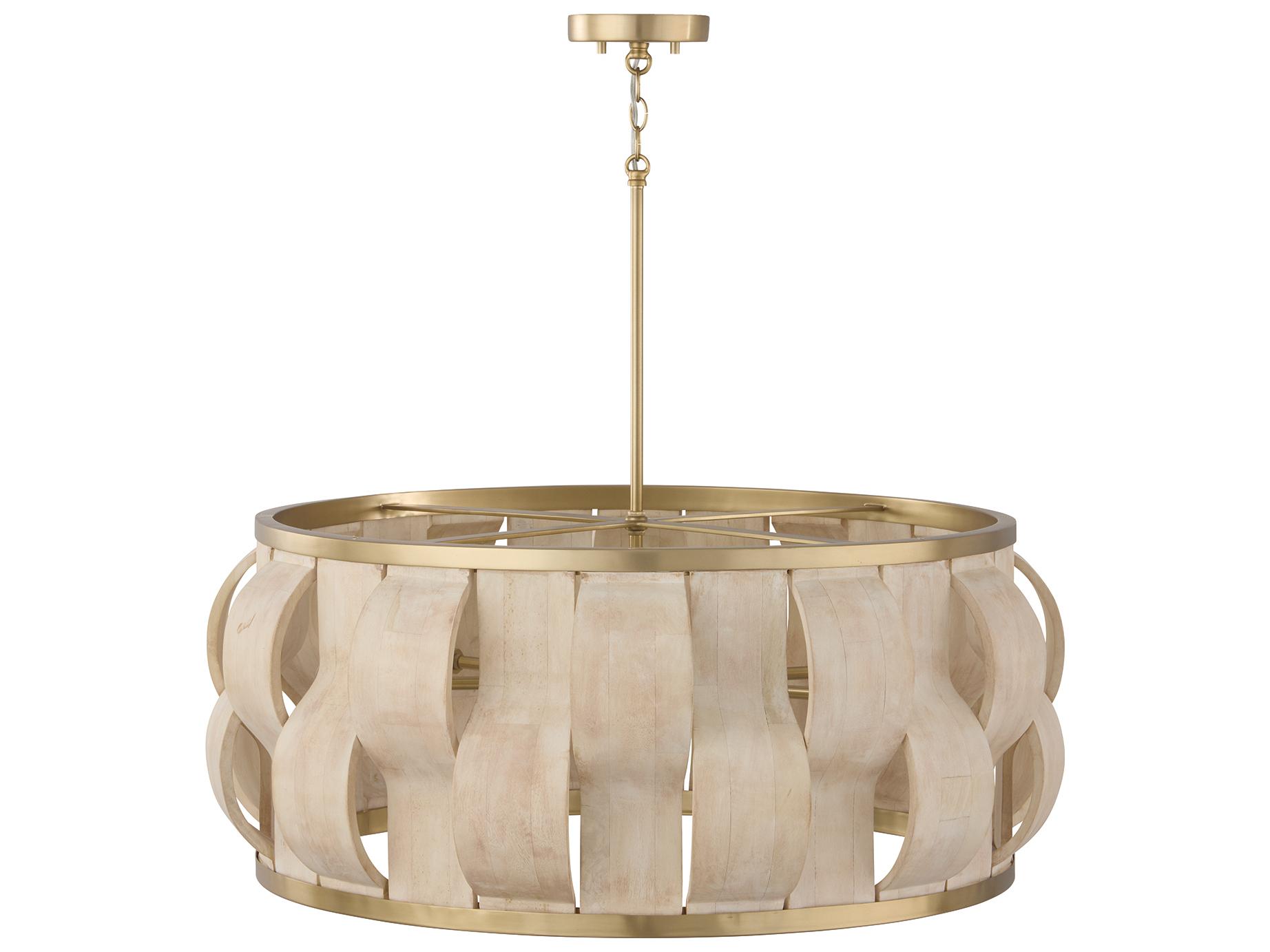 Capital Lighting Willa 6-light Matte Brass Drum Geometric Pendant