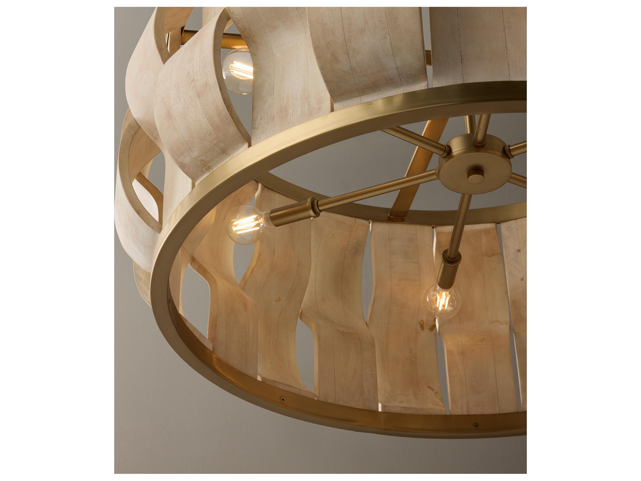 Capital Lighting Willa 6-light Matte Brass Drum Geometric Pendant