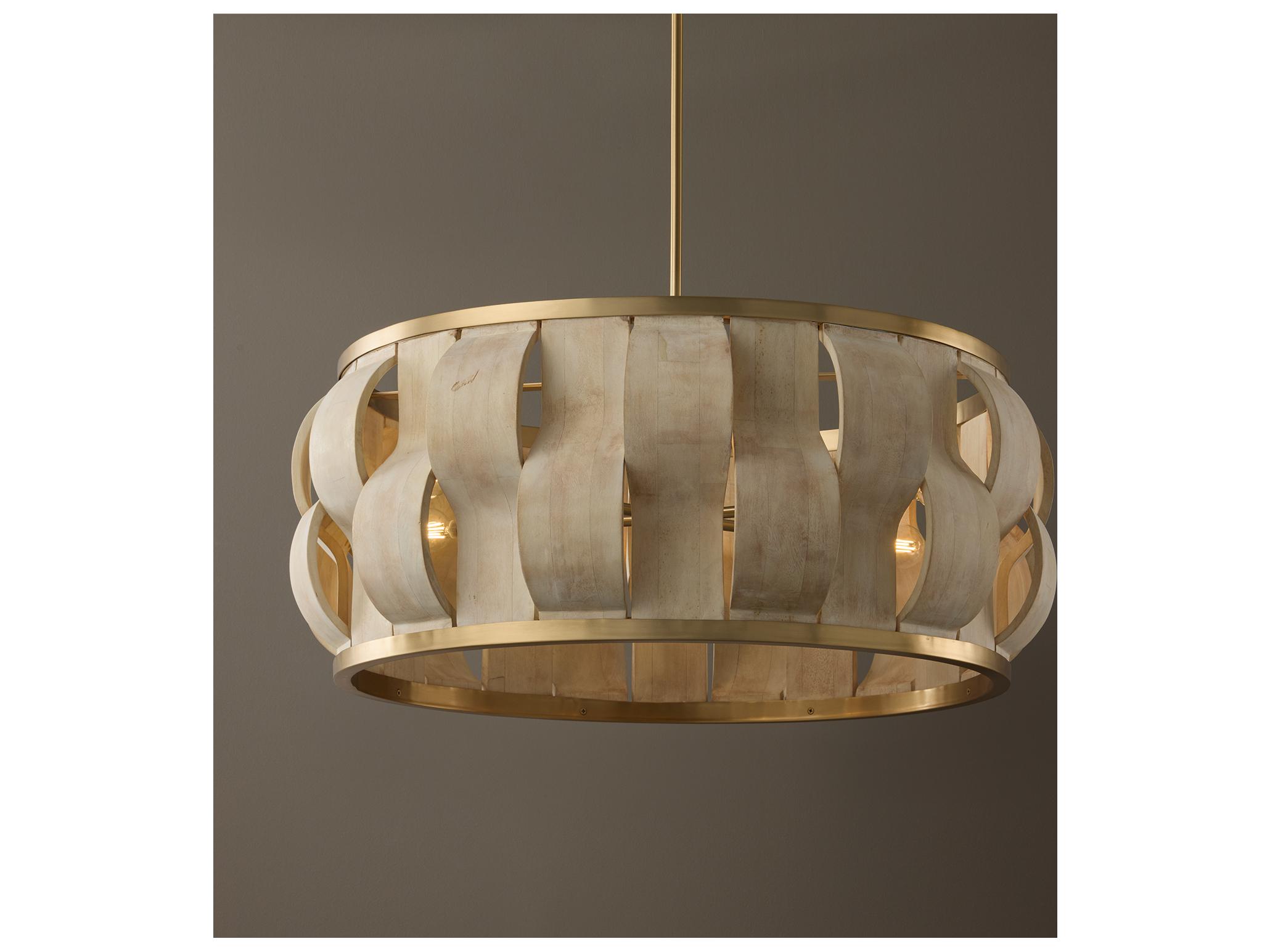Capital Lighting Willa 6-light Matte Brass Drum Geometric Pendant