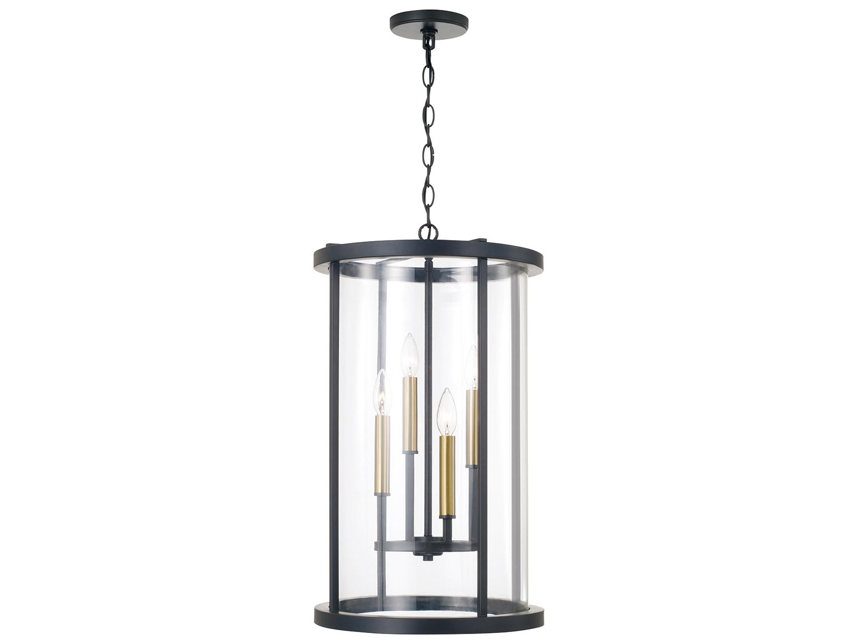 Capital Lighting Davis 4-light Espresso And Brass Black Round Pendant