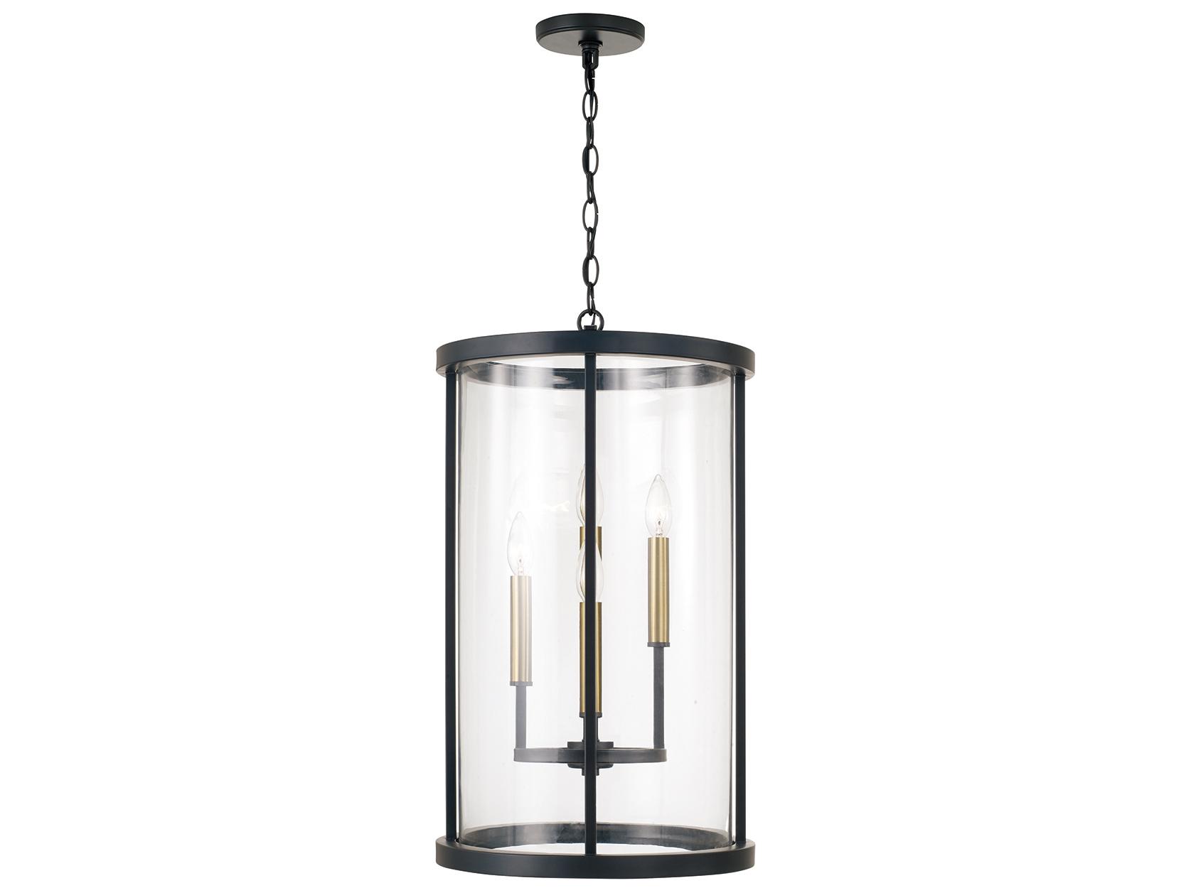 Capital Lighting Davis 4-light Espresso And Brass Black Round Pendant