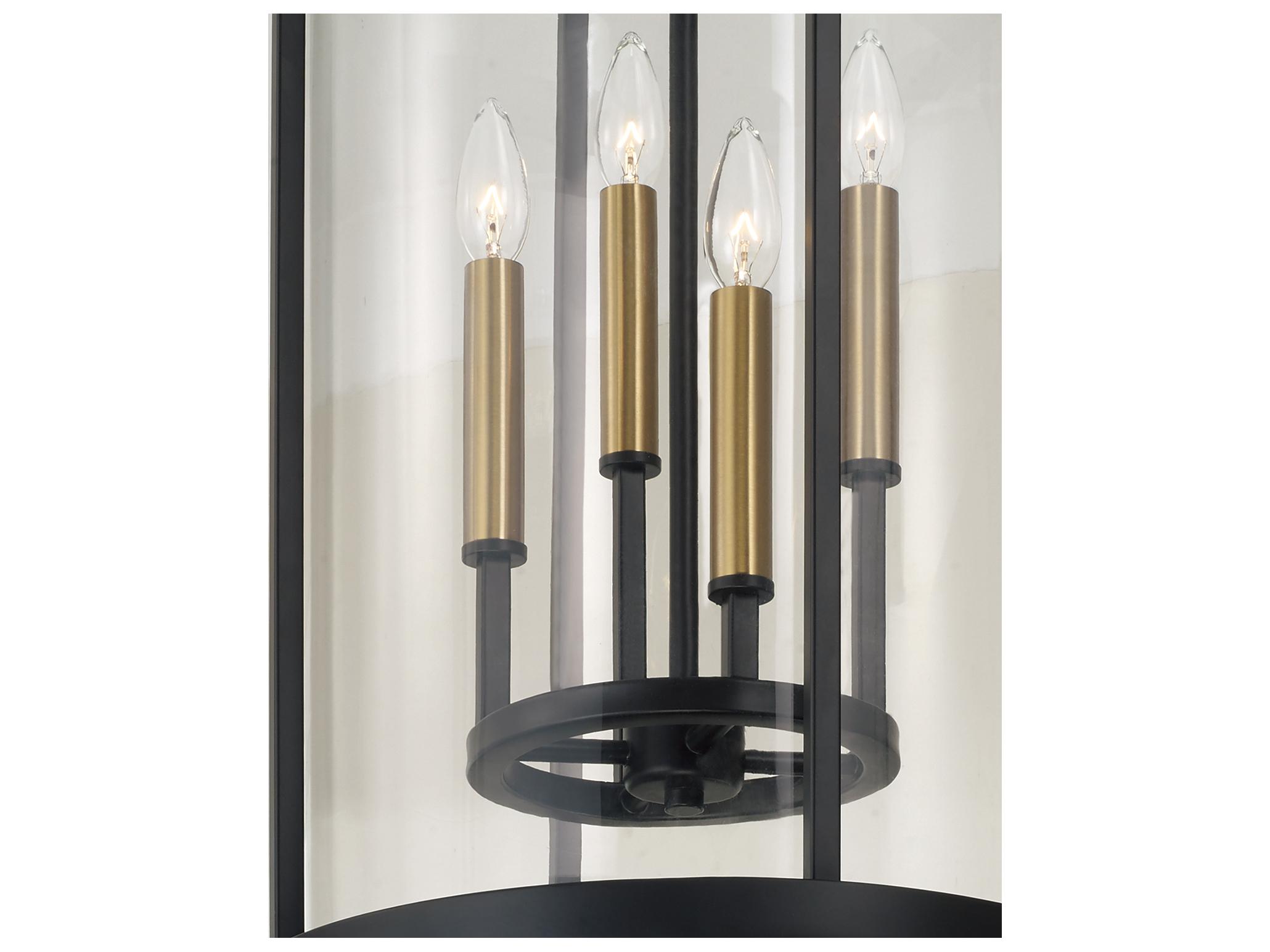 Capital Lighting Davis 4-light Espresso And Brass Black Round Pendant