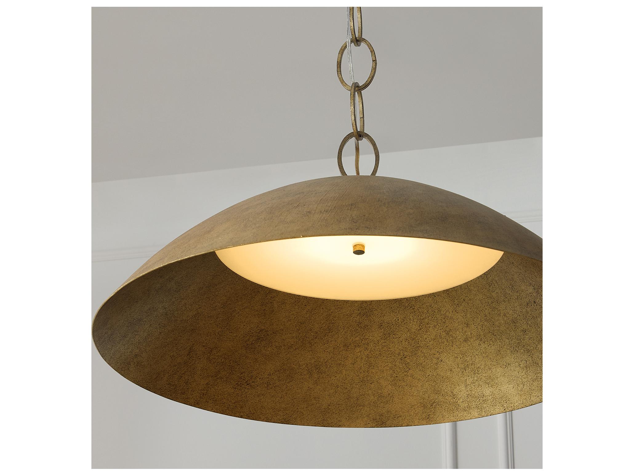 Capital Lighting Francesca 1-light Feathered Gold Dome Pendant