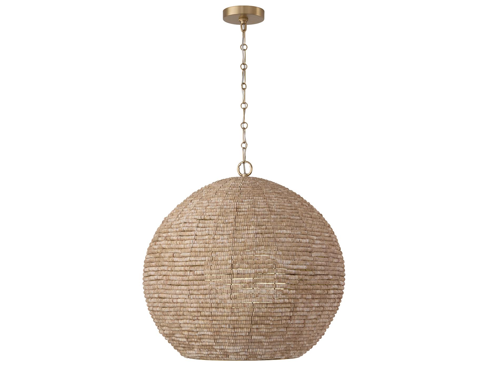 Capital Lighting Morada 1-light Light Fawn And Matte Brass Round Pendant