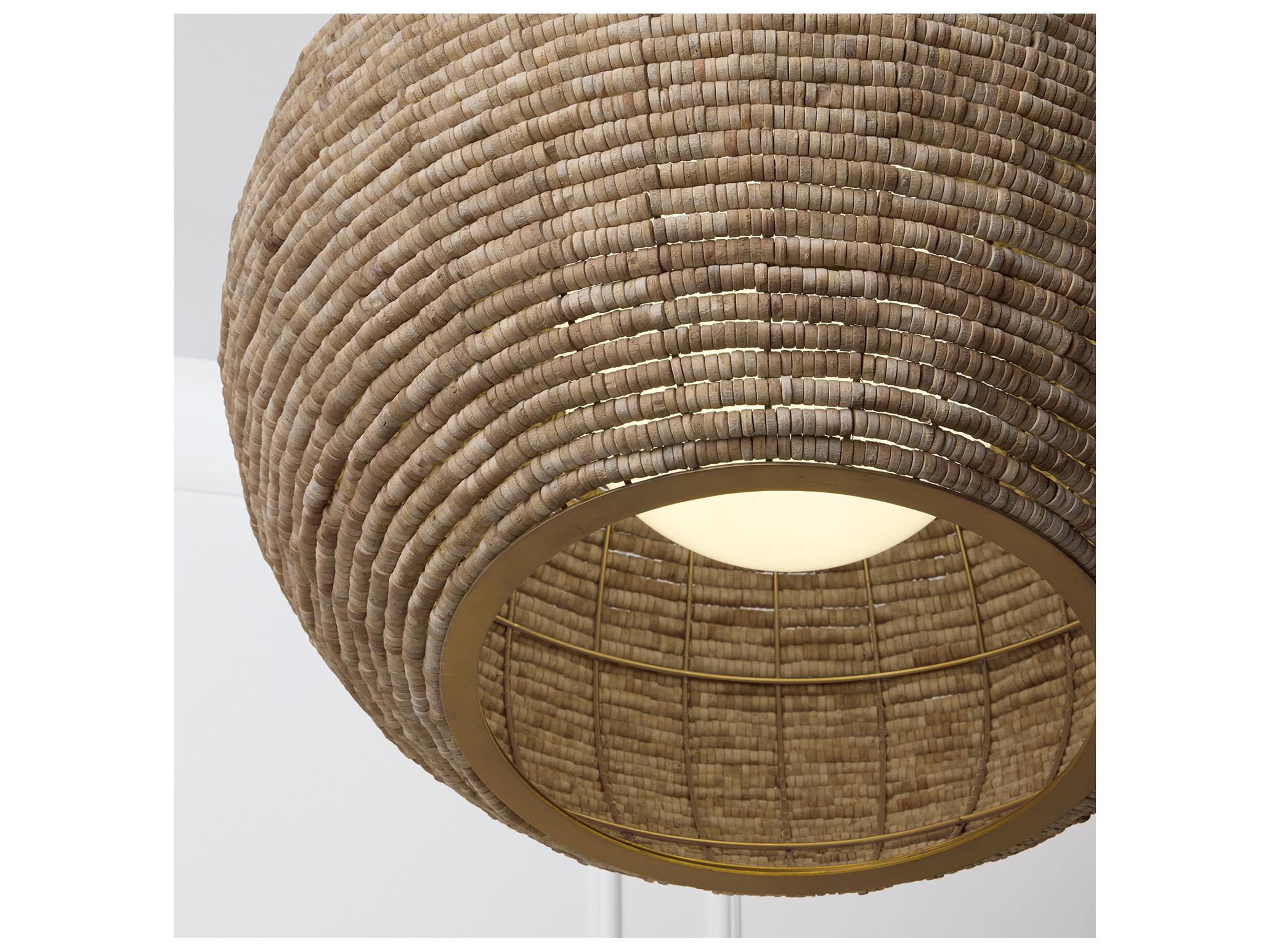 Capital Lighting Morada 1-light Light Fawn And Matte Brass Round Pendant