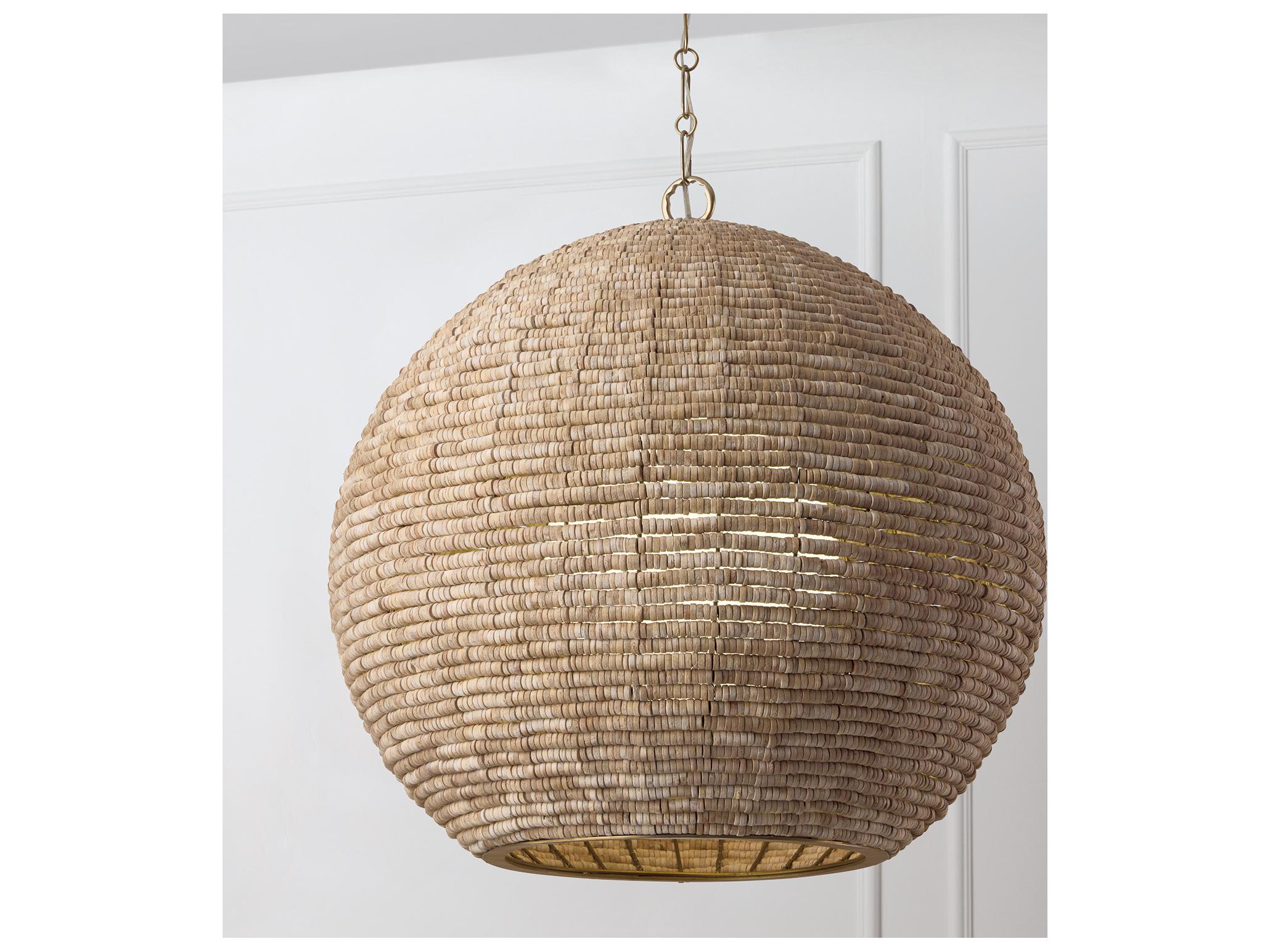 Capital Lighting Morada 1-light Light Fawn And Matte Brass Round Pendant