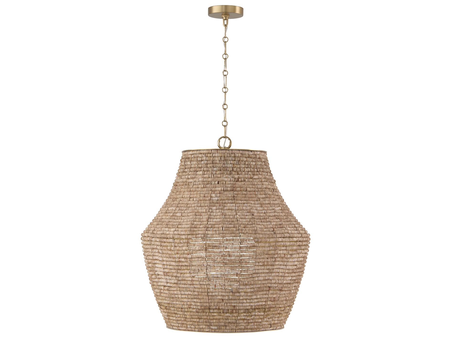 Capital Lighting Morada 1-light Light Fawn And Matte Brass Pendant