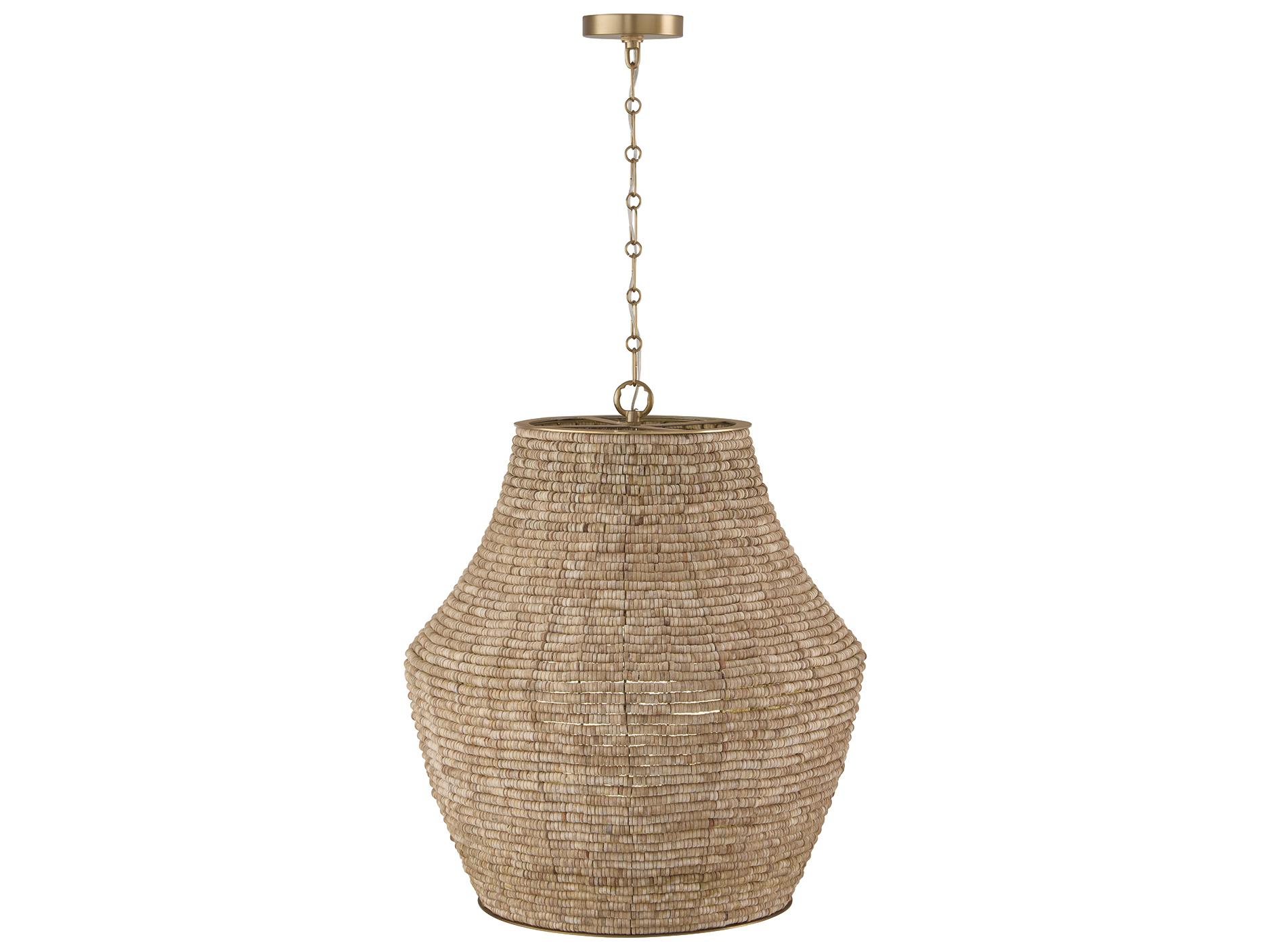 Capital Lighting Morada 1-light Light Fawn And Matte Brass Pendant