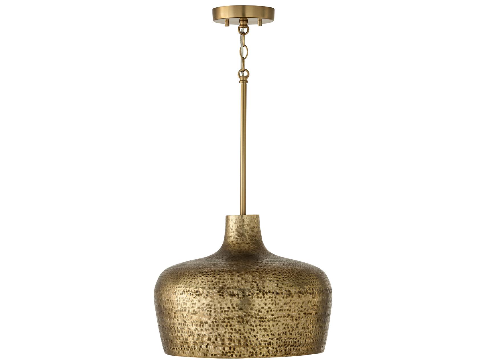 Capital Lighting Myriah 1-light Tibetan Hammered Brass Round Pendant