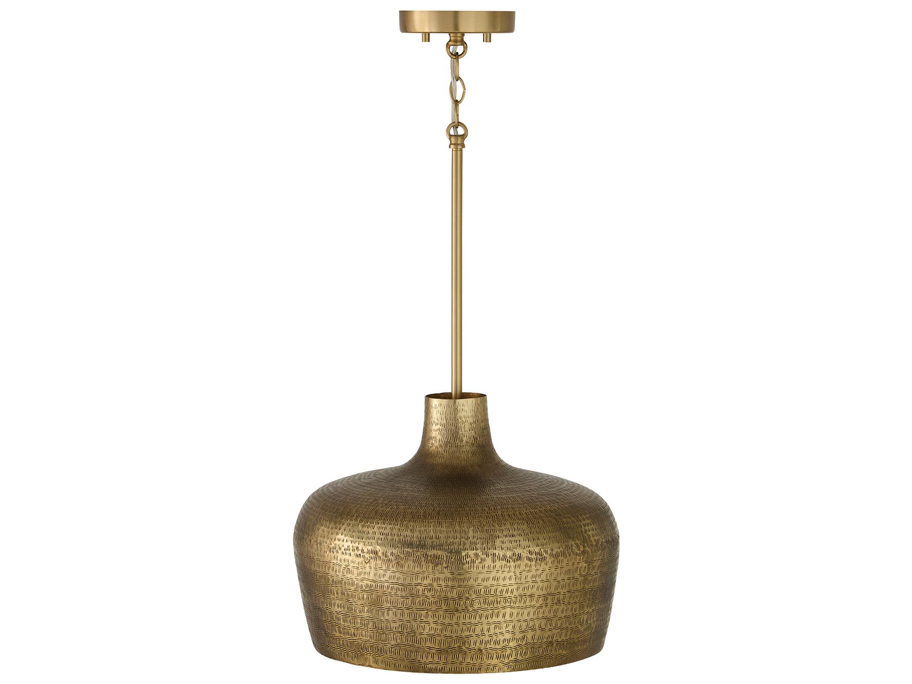 Capital Lighting Myriah 1-light Tibetan Hammered Brass Round Pendant