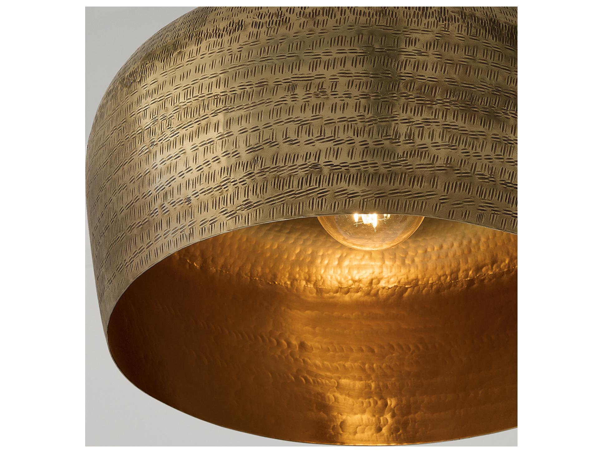 Capital Lighting Myriah 1-light Tibetan Hammered Brass Round Pendant